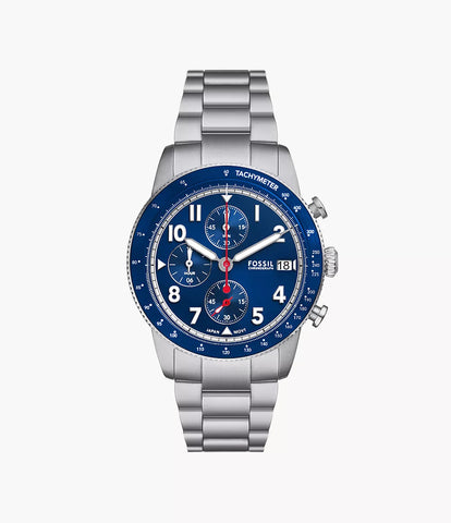 Fossil - Sport Tourer Chronograph Stainless Steel/Blue Dial Watch