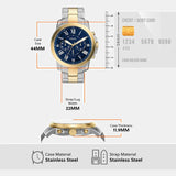 Fossil - Grant Men Quartz Blue Dial Chronograph Stainless Steel Watch
