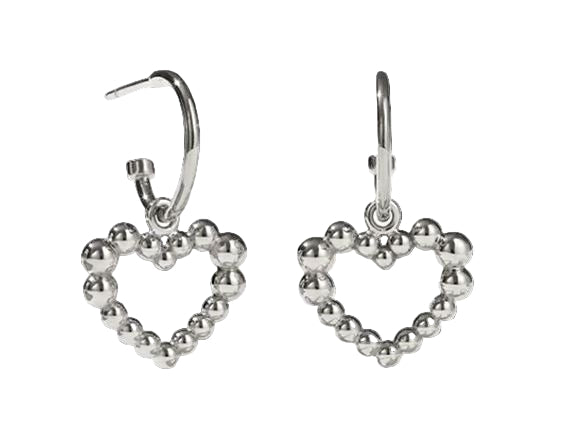 Meadowlark - Fizzy Heart Hoops Silver