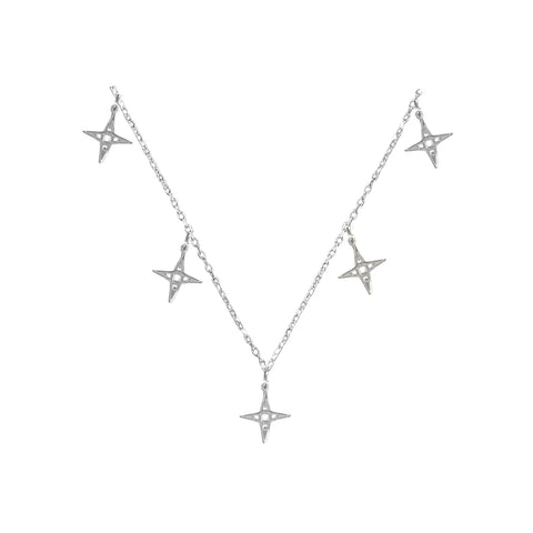 Lindi Kingi - Multi Star Necklace| Silver