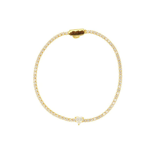 Georgini - Sweetheart Tennis Bracelet - Gold Plate- 18cm