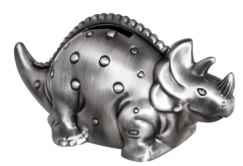 Money Boxes - Pewter Finish Triceratops