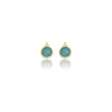 Diamonds by Georgini - Turquoise and Two Natural Diamond December Earrings Gold Plate