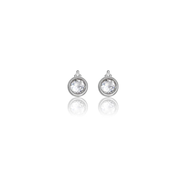 Diamonds by Georgini - Natural Topaz and Two Natural Diamond April Earrings Silver