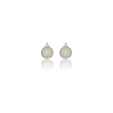 Diamonds by Georgini - Natural Opal and Two Natural Diamond October Earrings Silver