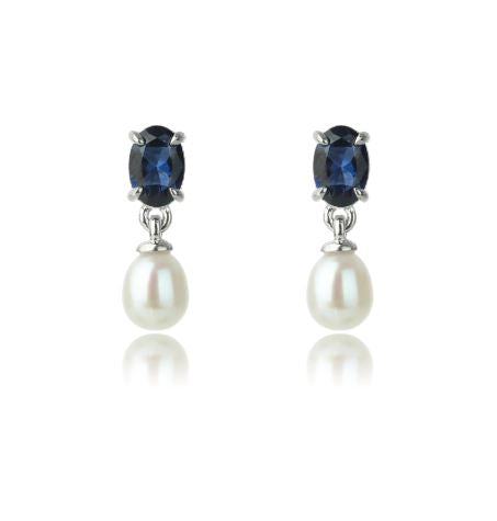 Georgini - Oceans Freshwater Pearl Earrings Sapphire Blue