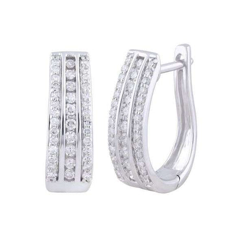 Brent Weatherall - 9ct White Gold Channel Set Huggie Earrings