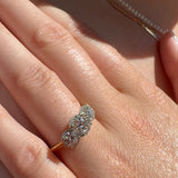 BWJ - 9ct Yellow Gold 3 Stone Illusion Set 1.02ct F VS Trio Lab Grown Certificated Ring