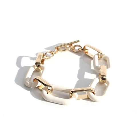 Queen Of The Foxes - Statement Link Bracelet Gold - Ivory