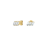 Rosefield Jewellery - Triple Baguette Studs Gold Plated