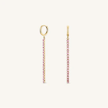 Rosefield - Tennis Light Rose Crystal Gold Earrings