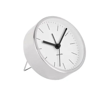 Karlsson - Minimal Silver & White Clock