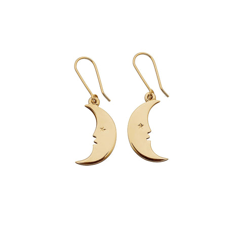 Karen Walker - Moon Earrings Gold Plated