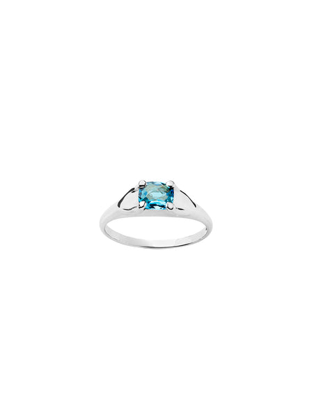 Karen Walker - Mini Chequerboard Ring Blue Topaz