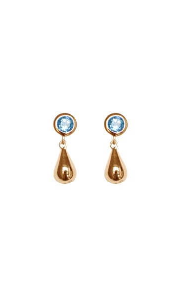 Boh Runga - Drop in the Ocean Topaz Studs Gold Plate