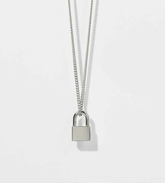 Locked Charm Necklace Sterling Silver