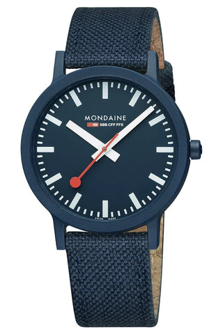 Mondaine - Deep Ocean Blue Textile 41mm Watch