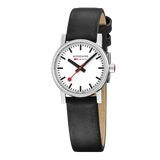 Mondaine - EVO2 Black Vegan Leather Strap White And Black DIal