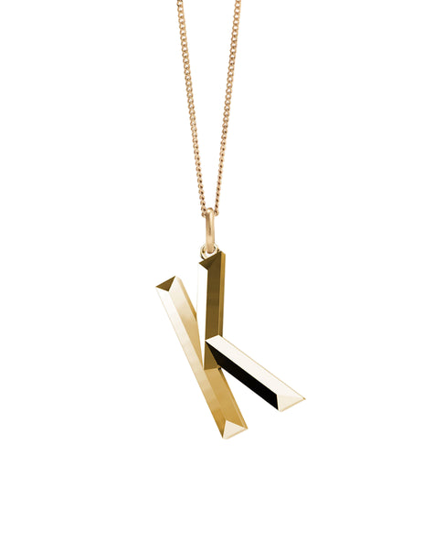 Meadowlark - Faceted Letter Necklace K