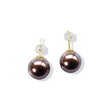Fabuleux Vous - Perle Mocha 12mm Glass Pearl Earrings