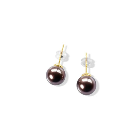 Fabuleux Vous - Perle Mocha 10mm Glass Pearl Earrings