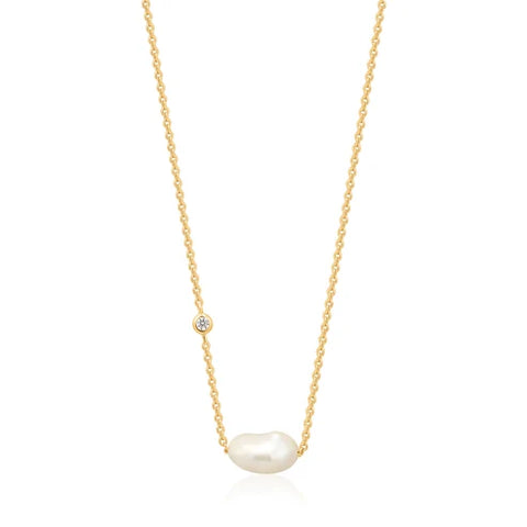Ania Haie - Pearl Necklace Gold Plate