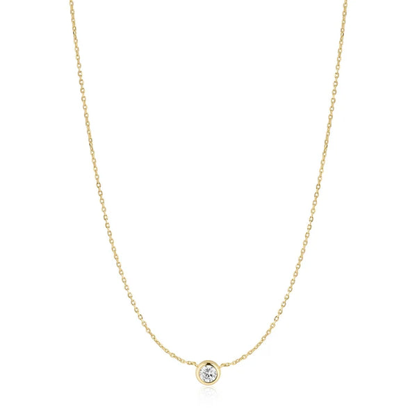Ania Haie - Glimmer Solitaire Necklace Gold Plate