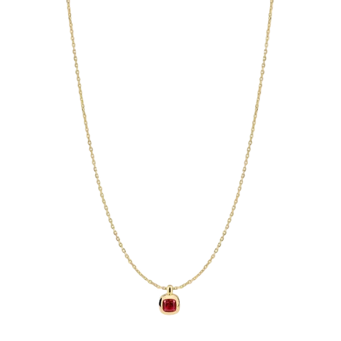 Ania Haie - Glimmer Crimson Solitaire Necklace Gold
