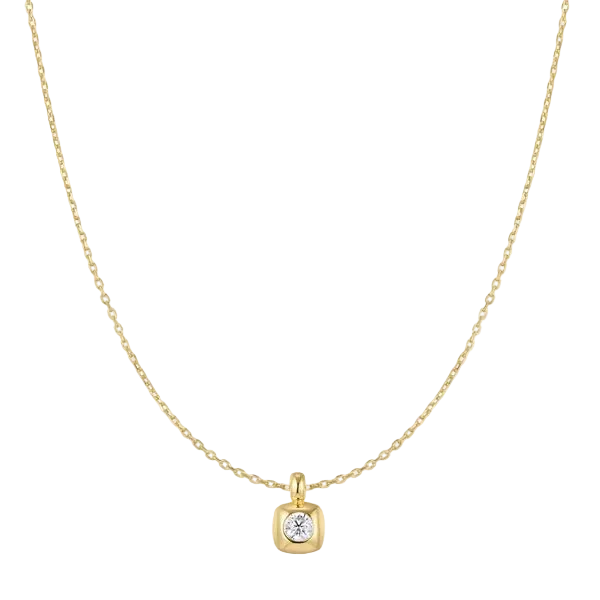 Ania Haie - Tide Modern Bezel-Set Solitaire Necklace Gold