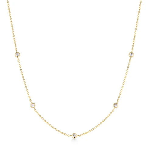 Ania Haie - Classic Bezel Set CZ Necklace Gold Plate