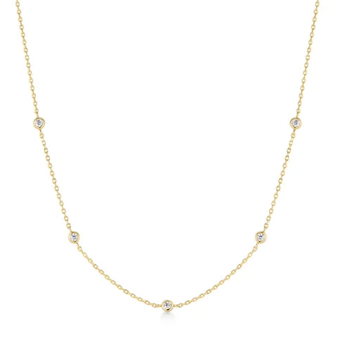 Ania Haie - Classic Bezel Set CZ Necklace Gold Plate