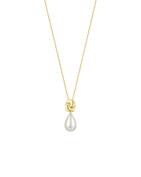 Ania Haie - Swan Pearl Drop Necklace Gold Plate