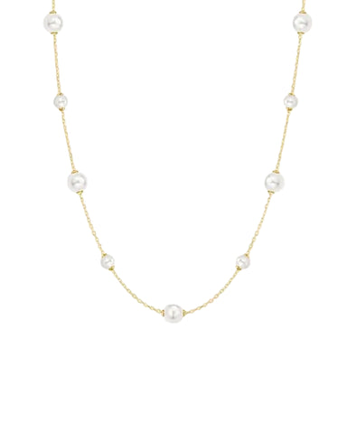 Ania Haie - Fairy Alternating Shell Pearl Necklace Gold Plate