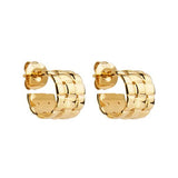 Najo - Weave Stud Hoop Earrings Gold Plated