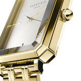 Rosefield - Octagon Extra Small White Dial Gold Strap Watch