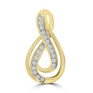 Brent Weatherall - 9ct Yellow Gold Diamond Set Pendant On A 45cm Chain