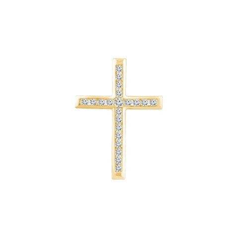 Brent Weatherall - 9ct Yellow Gold .25ct Diamond Set Cross Pendant On A 9ct Gold 45cm Chain