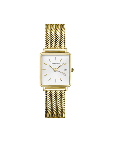 Rosefield Watch - Mini Boxy White Square Dial Watch