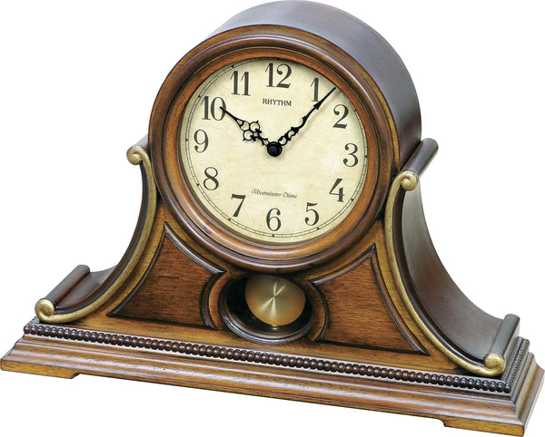 Rhythm - Chiming Table Clock With Sip Movement & Pendulum Wooden Case