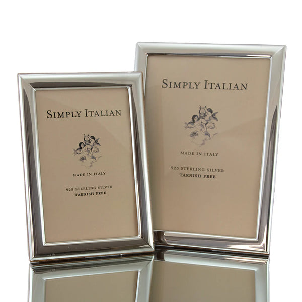 Simply Italian - Sterling Silver Modern Plain Frame Large