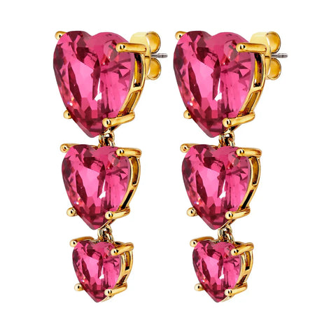 Dyrberg Kern - Sanctu Gold Drop Earrings, Rose