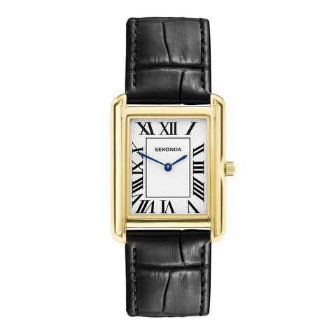 Sekonda - Mens Clement Guilloche Dial Black Leather