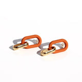 Queen Of The Foxes - Statement Link Earrings Gold - Terracotta