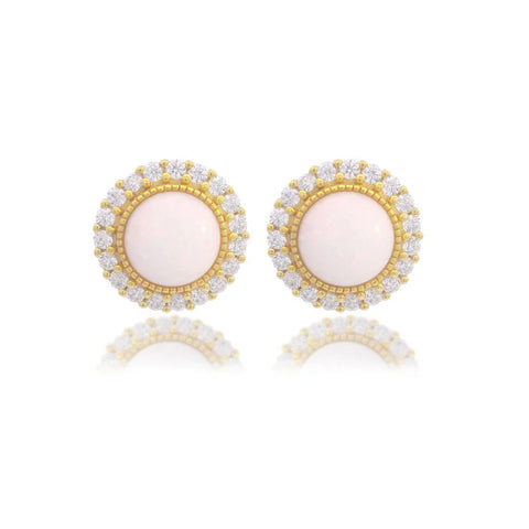 Diamonds By Georgini - Opal Glow Marrinawi White Created Opal Earring Gold