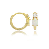 Georgini -  Opal Glow White Created Opal Hoop Earrings Gold