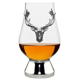 English Pewter Company - The Glencairn Whisky Glass With Pewter Base and Stag Head 200ml