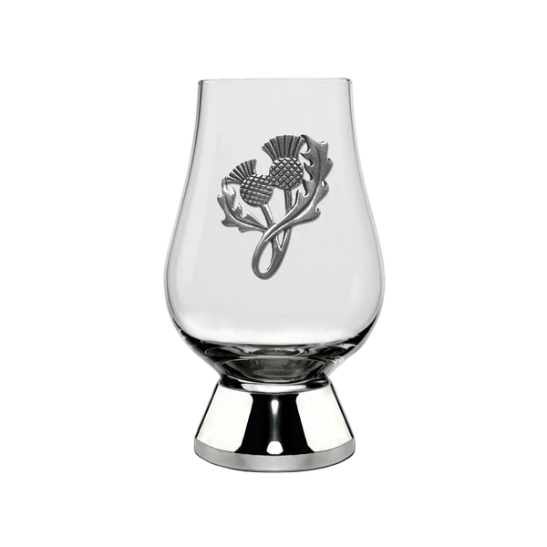 English Pewter Company - Pewter 70ml Wee Glencairn Glass Thistle Badge