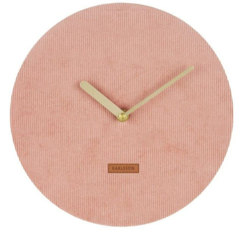 Karlsson - Retro Cord Clock Pink