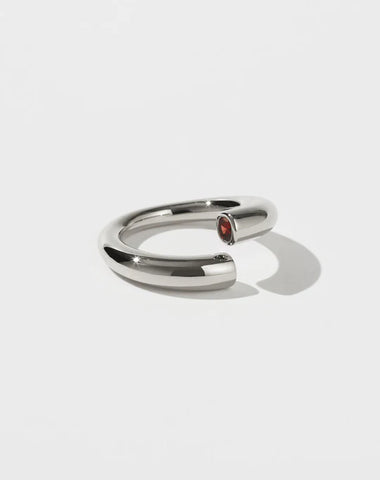 Meadowlark - Wave Ring Sterling Silver Garnet