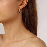 Dyrberg/Kern - Anna Gold Earrings Emerald Green